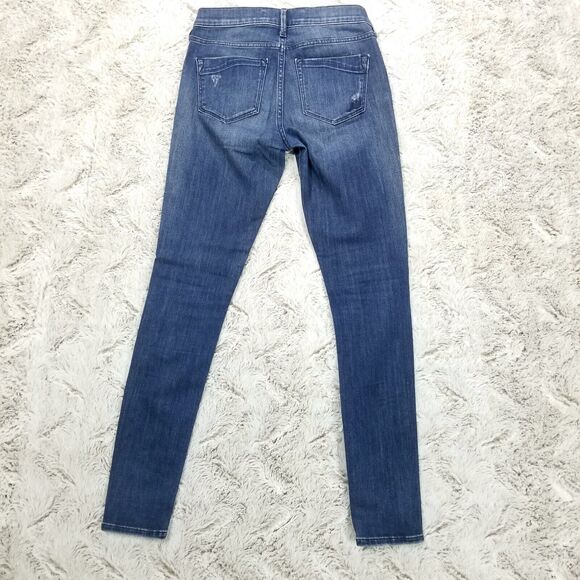 Express Jeans Womens 0R Blue Performance Stretch Legging Mid Rise Dark Wash - Picture 2 of 11